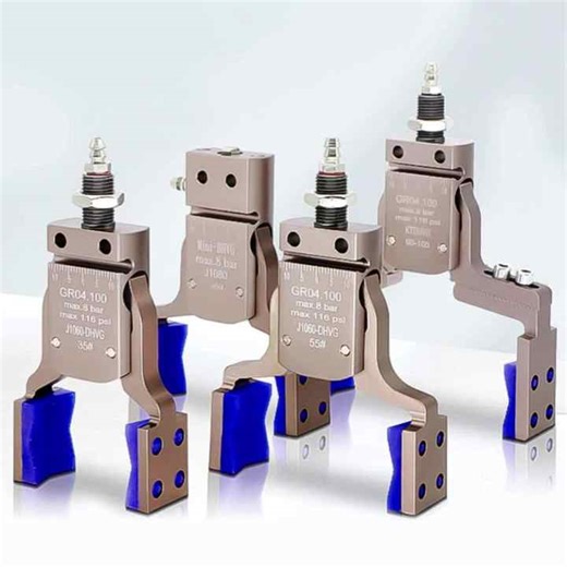 Extra Wide Jaw Mini Gripper with Soft Silicone Pad, Anti-Crash Pneumatic Gripper for Mold Sprue Handling,