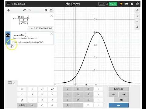 Using Desmos to find a p value in a one-sample z-test