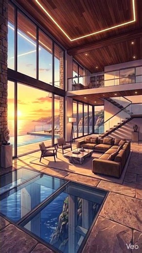 Coastal Infinity Glass Bridge House 🏝️ | Anime Construction Timelapse
