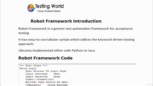 向行业专家学习 Robot 框架 Learn Robot Framework (Selenium) from Industry Expert22 hr