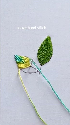 Superb Easy Sewing Hand Work Tutorial For Beginners/leaf hand stitch #shorts #trending #embroidery