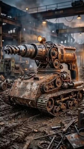 Drill Machine Tank 🔩🤖 | #shorts #youtubeshorts #creativeai #diy #minitools