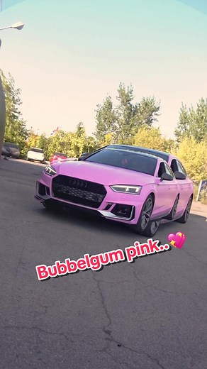 This bad Audi S5 got the royal treatment with a full bubblegum pink wrap, ceramic coating, and a new RS5 front bumper 💅💖 #barbie #bubblegum #pink #carwraps #luxurious