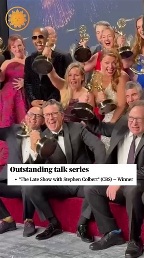 942K views · 42K reactions | Stephen Colbert and his team celebrate their #Emmy win for Outstanding Talk Series, for which they received a standing ovation Sunday night. | CBS Mornings | Facebook