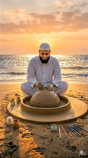 Man Builds Most Grand Beautiful Mosque With Sand ❤ #shorts