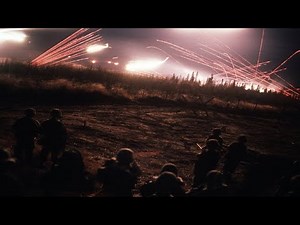 Huge U.S. Military & Russian Live Fire Demonstration of Mini-Gun Tracer Fire During Night-time