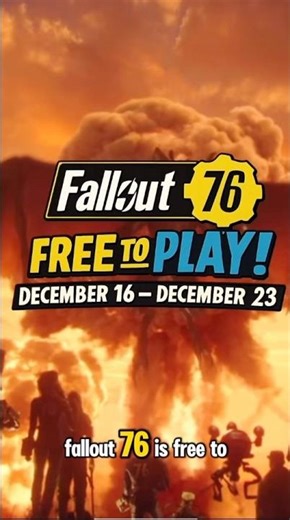 ⚠️ LAST CHANCE ⚠️ Fallout 76 is FREE to play until Dec 23! Jump in before it’s gone 💥☢️