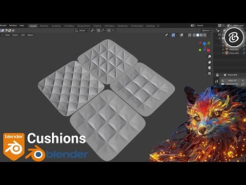 Create leather cushions in Blender 2.9 | tiled cushions, cushion simulations, cloth..