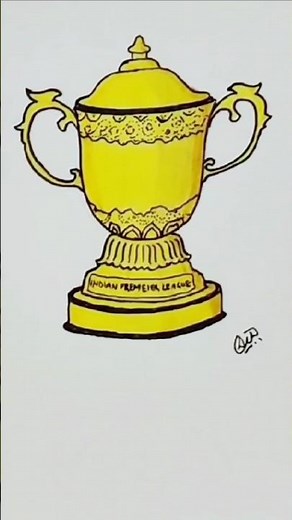 IPL trophy drawing | IPL cup drawing | easy ipl trophy drawing | ipl drawing | cricket cup drawing