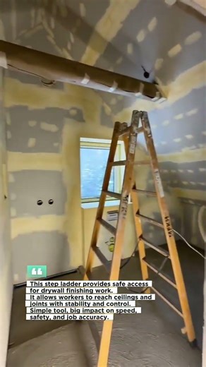 Drywall Finishing Made Easy with a Simple Step Ladder #Construction #Drywall #Renovation