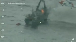 Fiery rescue off Cape Cod coast caught on video