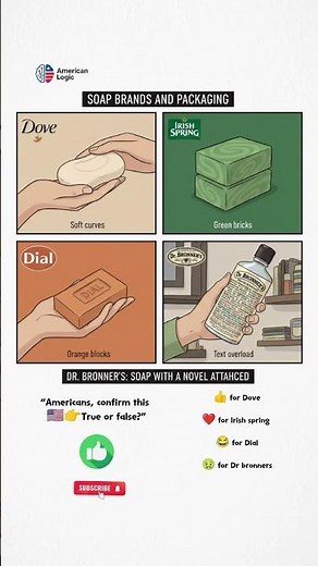 How Americans 🇺🇸 Choose Soap 🧼 | Dove vs Irish Spring vs Dial vs Dr Bronner’s 😂
