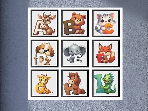 Animal Alphabet Cross Stitch Patterns – Zoo Bundle (digital Download) 26 Individual Counted Cross Stitch Patterns - Etsy