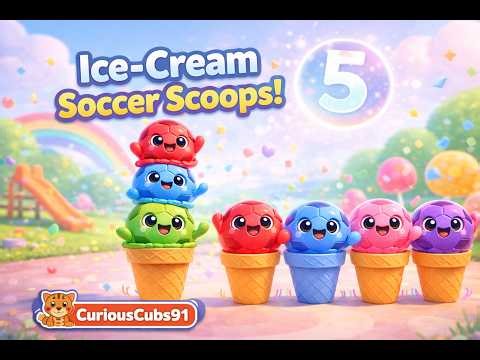 Learn Colors & Numbers with Ice Cream Soccer Balls 🍦⚽ | Counting for Toddlers