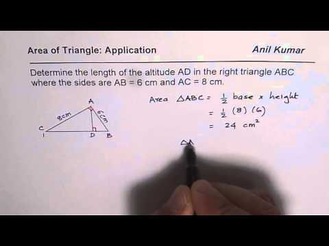 Determine the Altitude of a Right Triangle Given its Side Lengths SAT GCSE Test Question MPM2d | ACT