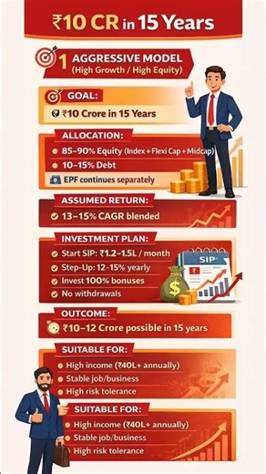 Aggressive model of, Can EPF and SIP make you 10 Crore in 15 years? #caamitmishra #growth