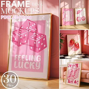 30 Pink Frame Mockup Bundle, PSD Frame Mockups, Photoshop Frame Mockups, Pink Wall Frame Mockup, DIN A Frame Mockups, Pink Frame Bundle - Etsy