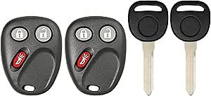 Amazon.com: Keyless2Go Replacement for Keyless Entry Car Key Vehicles That Use 3 Button LHJ011 with New Uncut Empty Key Shell B102 (2 Pack)