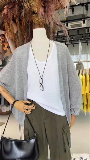 Casual Chic Outfit Ideas 🤍🩶 | White Tank + Cargo Pants #Shorts