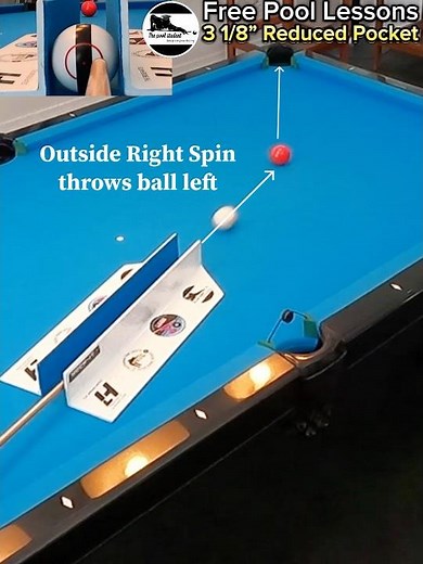 How to aim when using spin (Free Pool Lessons)