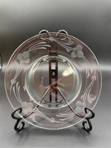 Floral Etched Salad Plates - Etsy