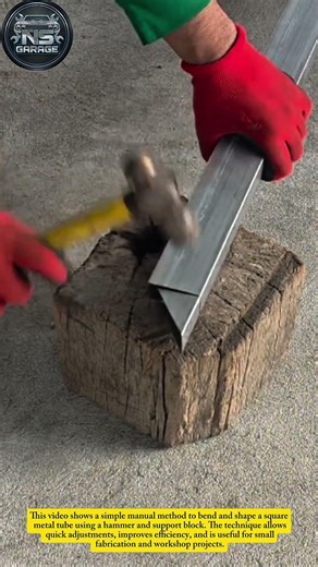 Manual Metal Bending Hack | Fast Square Tube Shaping with Hammer#tricks #shorts #usa