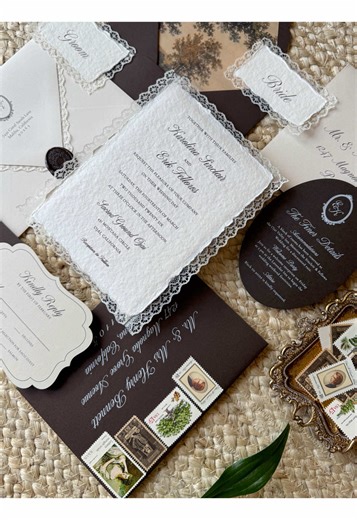 Unique Handmade Wedding Invitations by La Fleur Paper Company