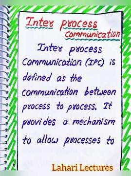 Inter Process Communication in Operating Systems notes by LahariLectures # shorts #LahariLectures