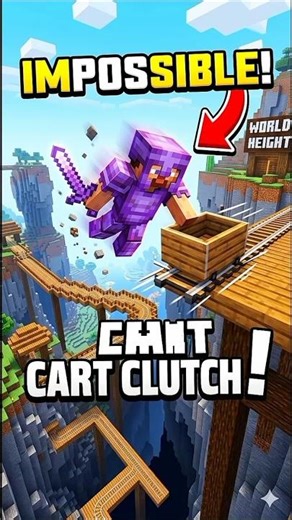 Minecraft one of the most hardest *impossible* minecart clutch in java#minecraft #clutch #mlg #java