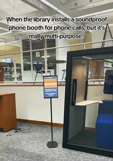 Not only do we have phone booths for brief phone calls, but we also have study rooms for meetings, ZOOM calls, and much more! #stamfordct #library #fergusonlibrary #librarytiktok