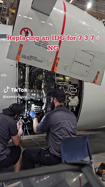 Changing a 737-NG Left Engine IDG with My Lil Buddy