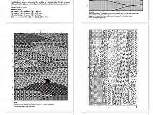 Blackwork Embroidery Pattern - Landscape Embroidery Pattern - Unique Blackwork Pattern of Windy Day / Fjord Blackwork / Blackwork Chart - Etsy