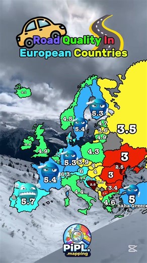 Road Quality in European Countries 🛣️🇪🇺 #europe #map #geography #mapping #funny #youtubeshorts