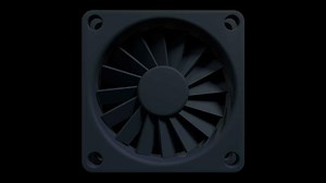 Computer Ventilator Kühler Animation. schwarz Kühlung Fan. 3d Computer Fall Fan. transparent Hintergrund mit Alpha Kanal