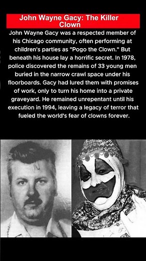 John Wayne Gacy: The Killer Clown 🤡💀 #darkhistory #history #facts