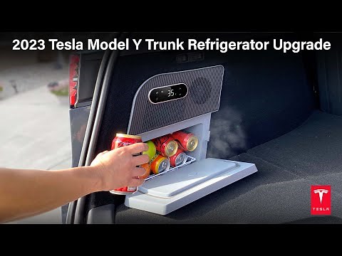 2023 Tesla Model Y Trunk Refrigerator Upgrade! #tesla #teslamodely