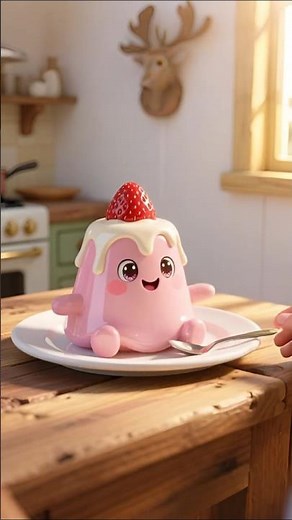 Cute Pudding Eats Pudding?! 😋✨ | Cute 3D Cartoon for Kids