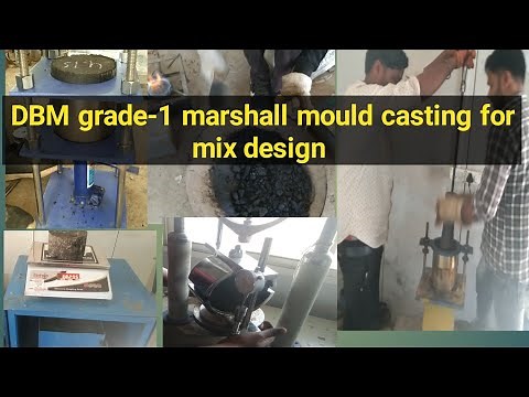 DBM grade-1 mix design fresh marshall mould casting for check density, stability & Flow full details
