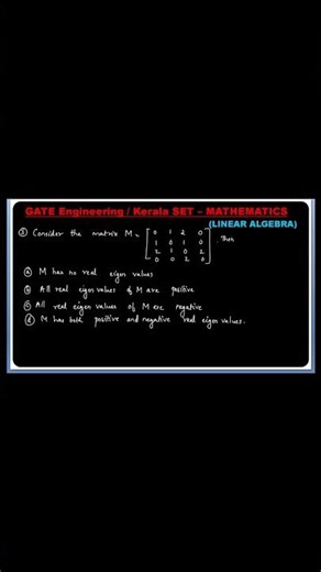 Eigen value trick 🤔GATE Engineering Maths| Kerala SET Maths preparation #shorts#gatemaths#setmaths