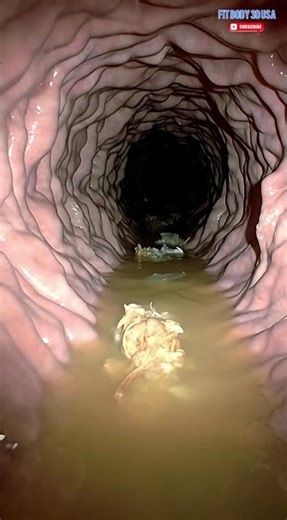 Realistic Intestine Animation. Food Movement Inside Digestive Tract.