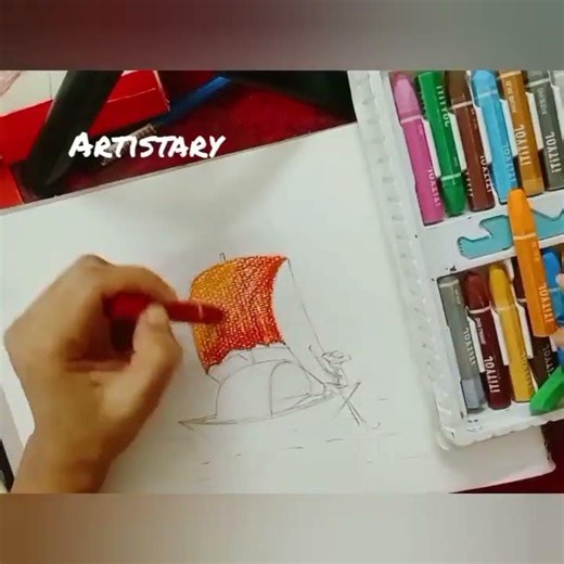 Easy boat drawing 🫟
