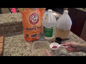 Making Homemade Soft Scrub Shower Cleaner with Recipe Using Dr. Bronner's Style Castile Soap