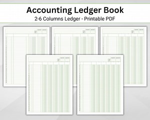 Accounting Ledger. 2-6 Columns Ledger. Columnar Paper. Digital Ledger Paper. Printable PDF Ledger Sheets. Small Business Ledger Book - Etsy UK