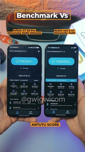 🚀 Gaming Phone Benchmark Battle! Infinix GT 50 Pro VS Nubia Neo 5 GT #shorts