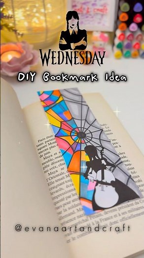 WEDNESDAY Glass Window Bookmark Idea #wednesday #diy #viral #shortsviral #shorts