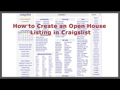 How to Create an Open House listing in Craigslist