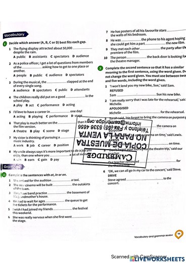 UNIT 8 REVISION online exercise for