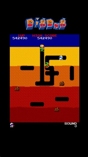 Dig Dug Round 100 - Classic Arcade Gameplay#shorts