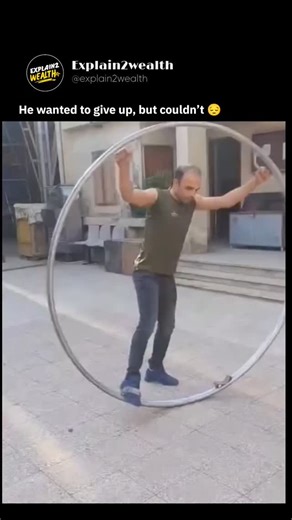 Explain2wealth on Instagram: "This clip captures a Cyr wheel training session that quickly spirals out of control 🎡 A small shift in balance sends the performer into an uncontrollable high-speed spin, where centrifugal force completely overwhelms any attempt to regain control. The chaotic flailing and dizzy rotations turn the moment into an unintentionally comedic display—while also perfectly illustrating the physics of angular momentum and how demanding kinetic circus arts truly are. Follow @e