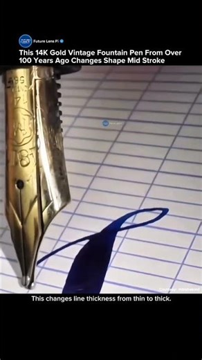 This 100-Year-Old Gold Pen Changes Shape While You Write #fountainpen #vintage #history #shorts